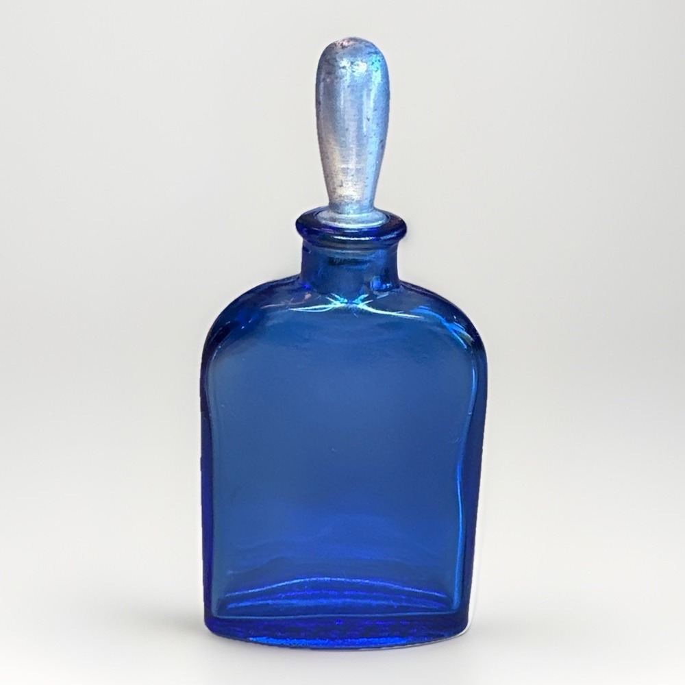Vintage Evening In Paris Perfume COBALT Blue Bottle Bourjois Empty 1930/40s 2.7"